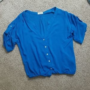 Pull & Bear Blue short sleeve blouse